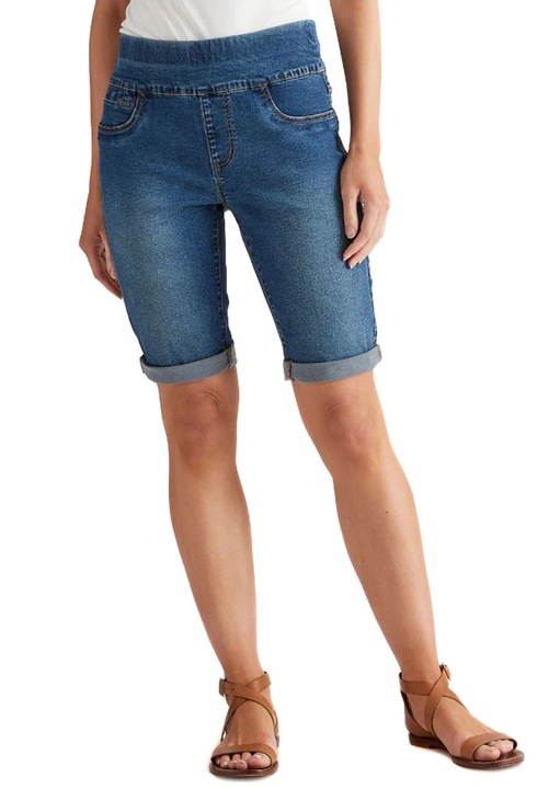 Pantaloni scurti de blugi elastici de dama, Albastru