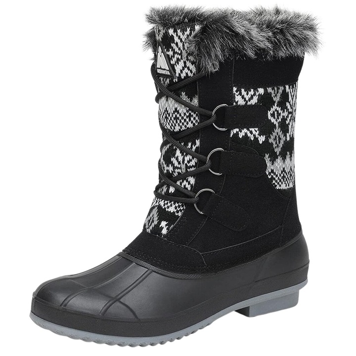 Дамски обувки за сняг, Бял/Черен