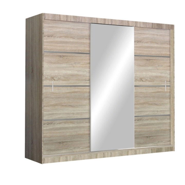 Dulap Vista Sonoma cu Oglinda, 250x215x61 cm