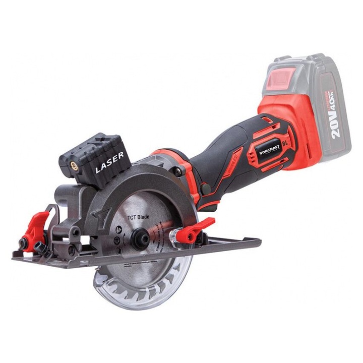 Ръчен циркуляр, 20V Li-ion (батерията не е включена), 115 мм, Warcraft