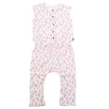 Salopeta fara maneci, Mappy, alb / roz, 24 luni Salopeta fara maneci, Mappy, alb / roz, 24 luni