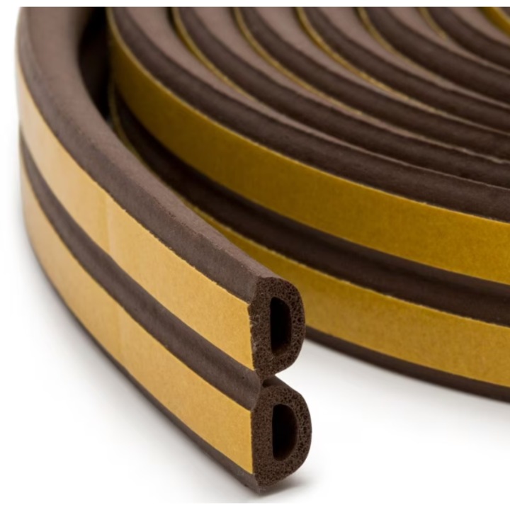 Garnitura Autoadeziva EPDM 1010 Profil D 2x3m, L 9mm, Gr 5.5mm, Maro