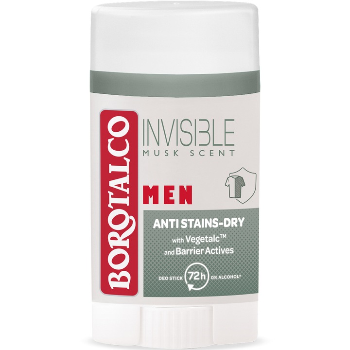 Дезодорант стик Borotalco Men Invisible, 40 мл