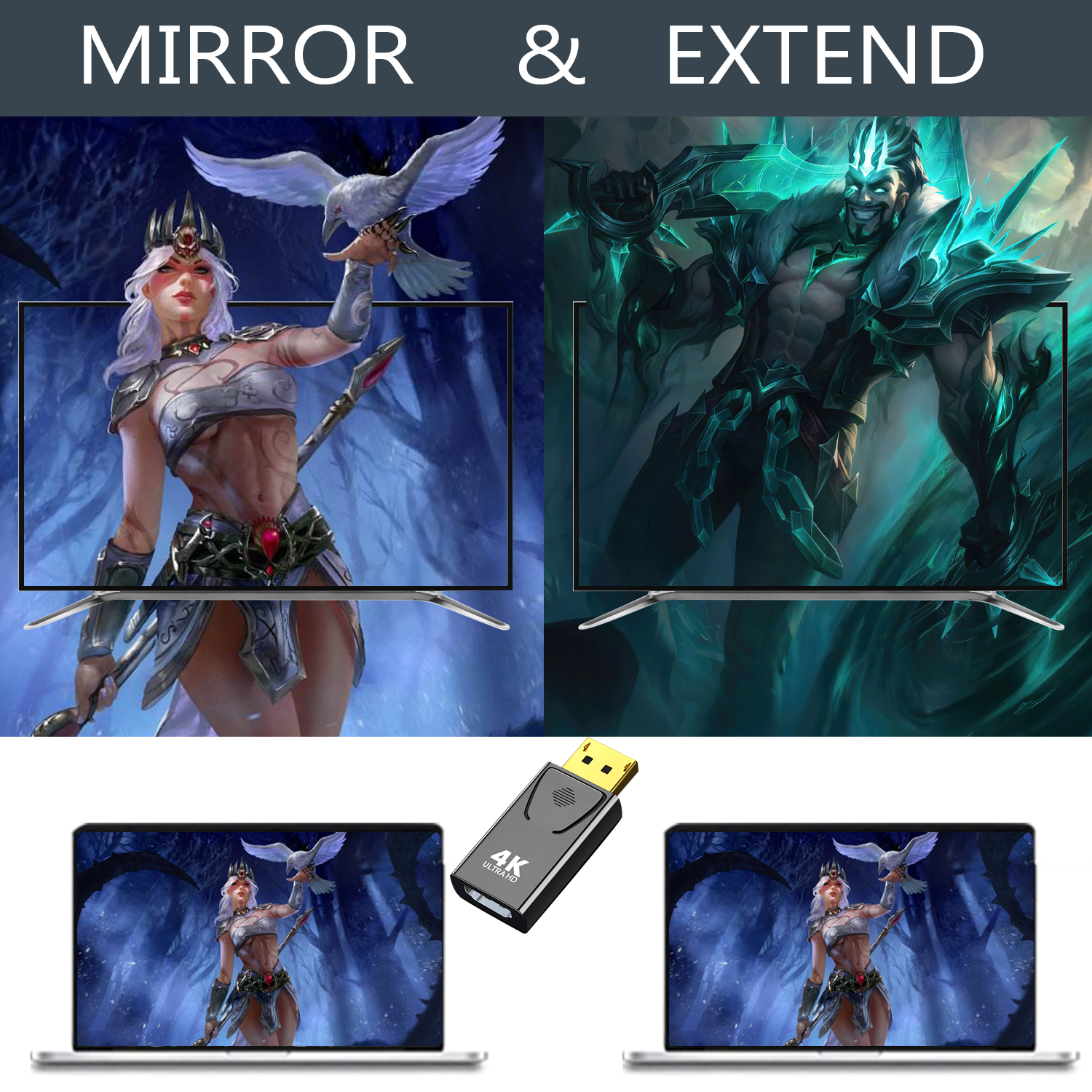 Cavo DisplayPort A HDMI - 4K/30Hz, 1080P/60Hz, 1.8m, Spine Oro, Per Monitor, PC, Proiettori - Foto 11