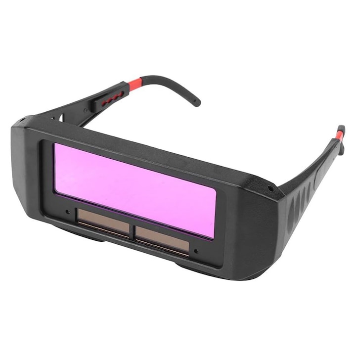 Защитни очила EDAR, с автоматично затъмняване, за заваряване, течни кристали, черен/червен