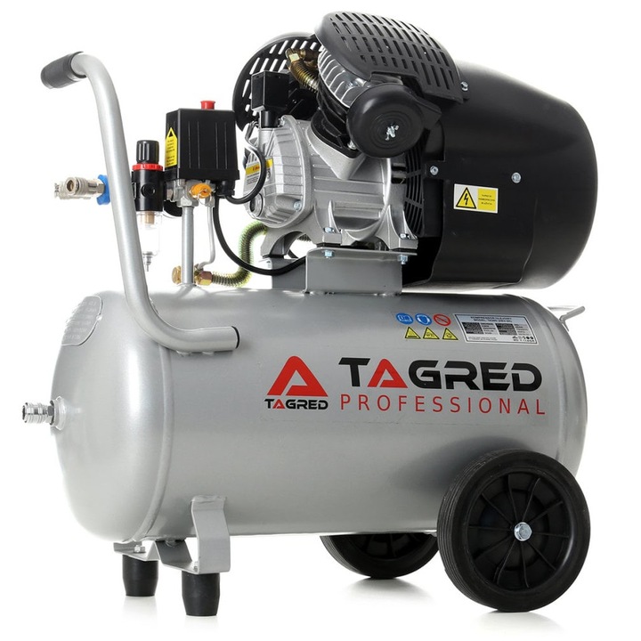Компресор за въздух, 50L, 530L/min, 2 бутала, 8bar + влагоуловител (TA360N)