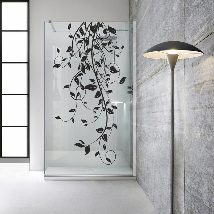 Aqua Roy ® INOX 70x195 cm zuhanyfal, fekete Dance modell, 8 mm víztiszta biztonsági üveg