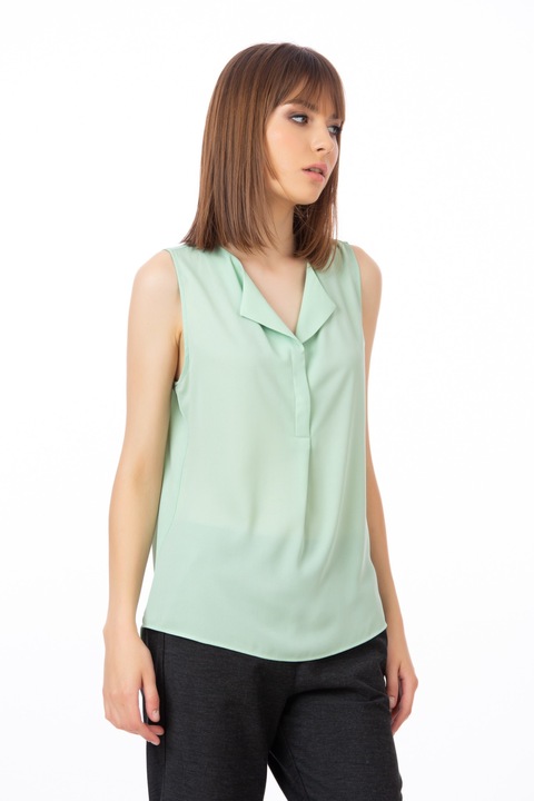 Bluza Be You vaporoasa fara maneci, Verde