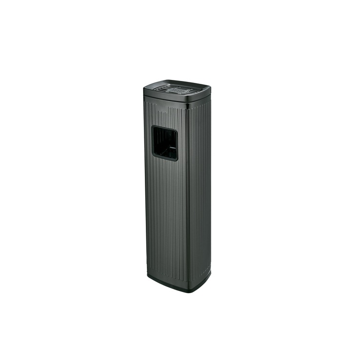 Cos de gunoi cu scrumiera, Negru deschis, PRH-129W09JB2023, 20 L