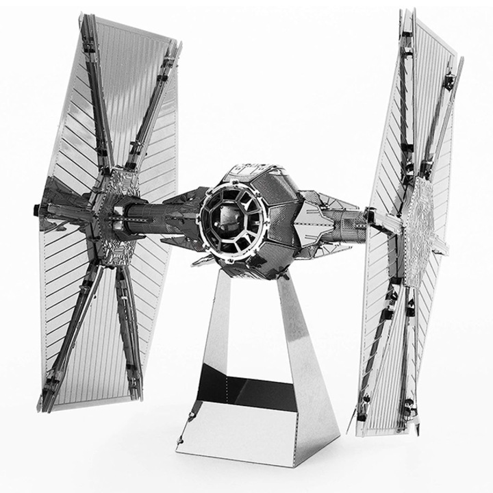 Puzzle 3D, Star Wars, Tie Fighter, Razboiul Stelelor, Nava Spatiala, 6.48 x 5.99 x 7.29 cm, 38 Piese, Culoare Argintie