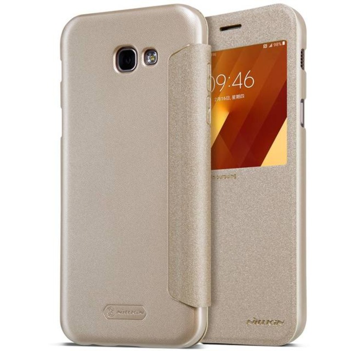Кейс за Samsung Galaxy A3 2017 Nillkin s-view sparkle gold