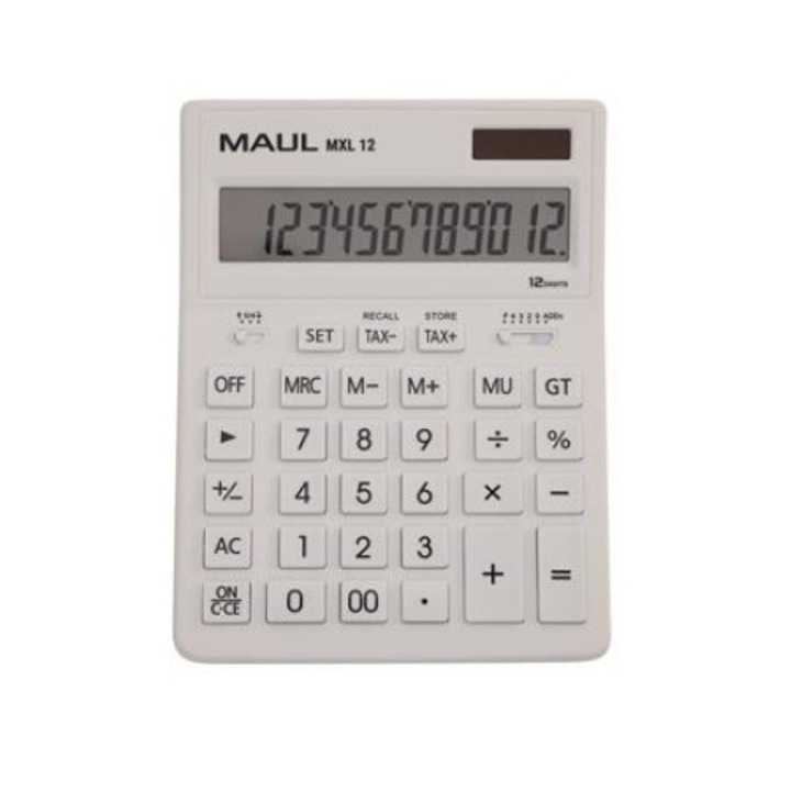 Калкулатор, настолен, 12 цифри, MAUL "MXL 12", бял