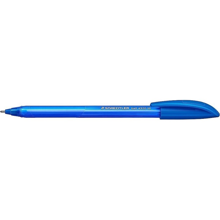 Pix triunghiular cu bila, de unica folosinta, Staedtler 4320M Albastru