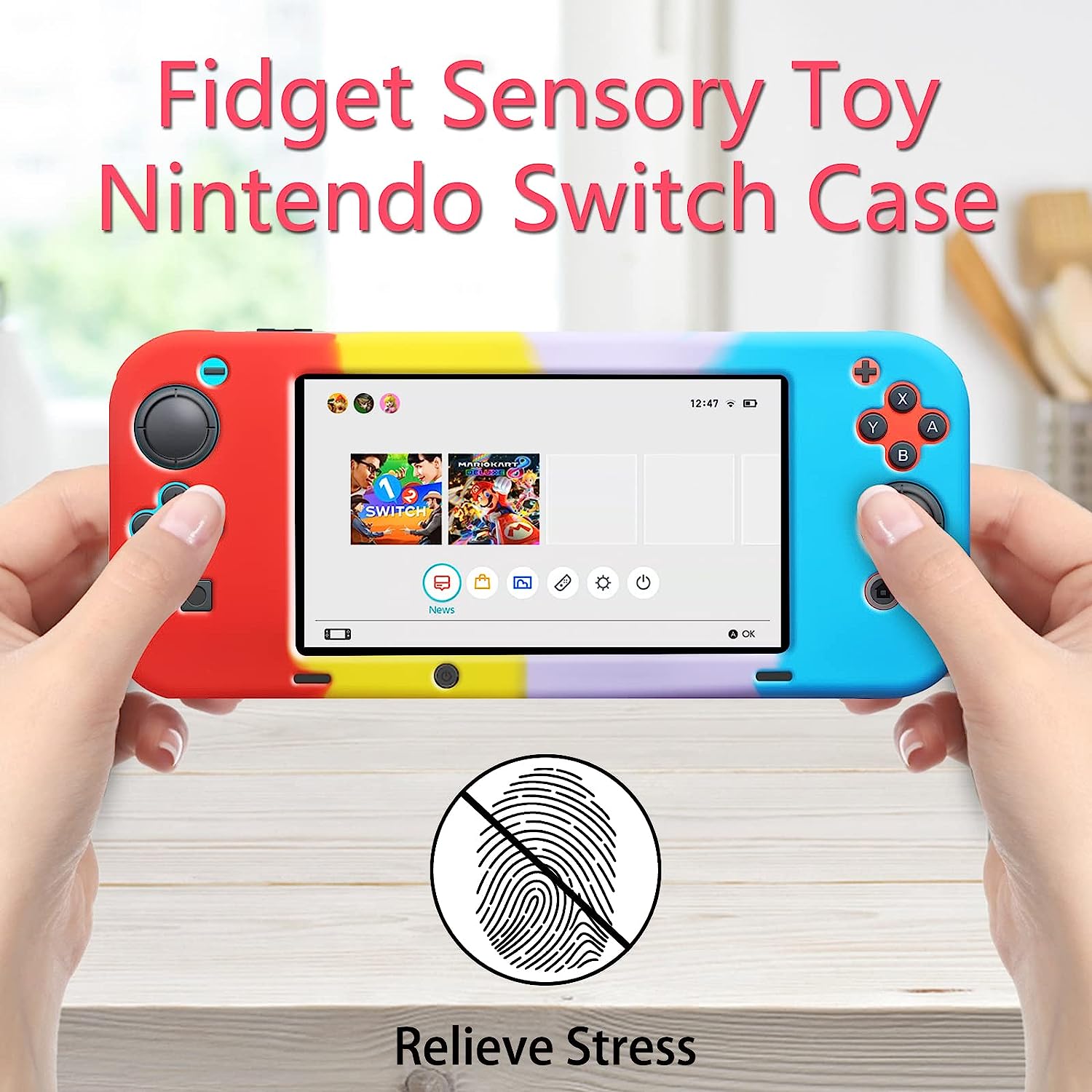Coque De Protection Nintendo Switch Lite,Pop It Fidget Toys,Anti