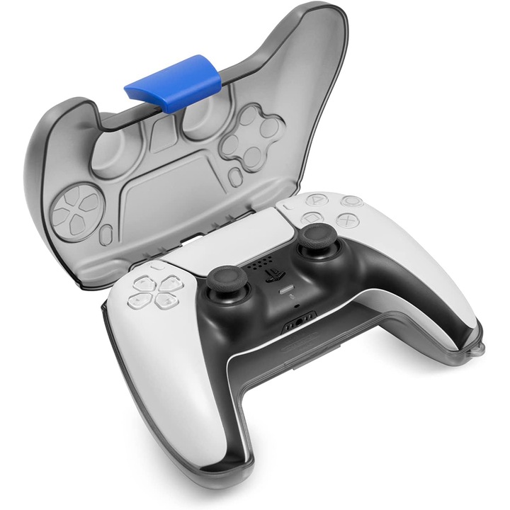 Optim Solution Védőburkolat, Playstation 5 DualSense kontrollerhez, Extra tartós műanyag, vékony illeszkedés, ütésálló, szürke