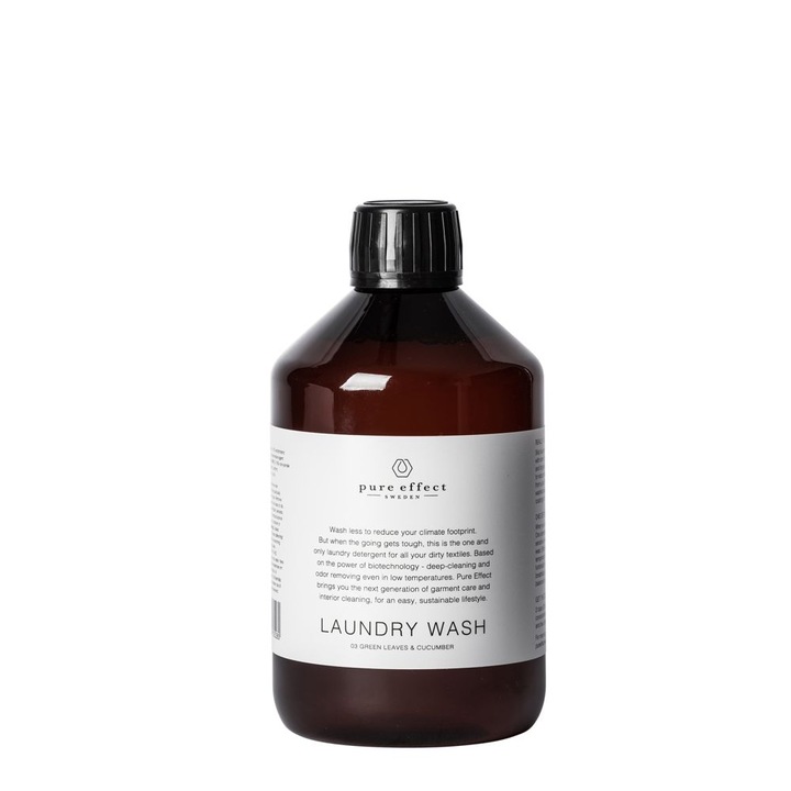 Detergent lichid concentrat de rufe Pure Effect, Laundry Wash, pentru orice tip de textile, formula bazata pe cultura bacteriana, protejeaza culorile, prelungeste viata hainelor, elimina mirosurile, 20 spalari, 500 ml