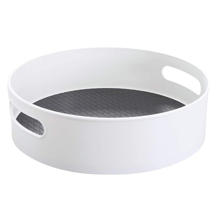 Organizator rotativ tip tava pentru frigider sau dulap, awwaline, suprafata antialunecare, rotatie 360 grade, 22.5 x 22.5 x 6.5 cm