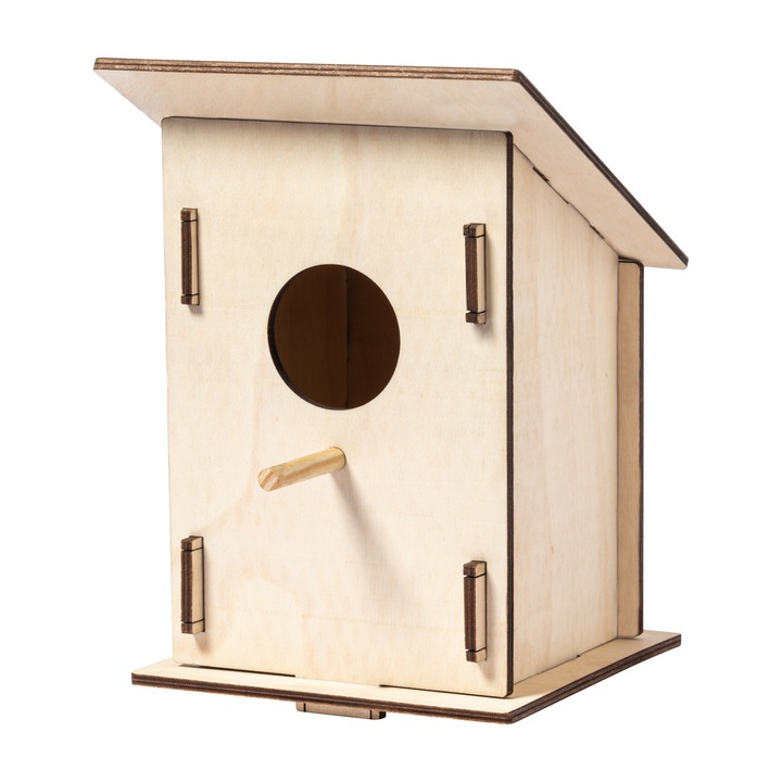 Casuta de pasari, din lemn placaj de 4 mm grosime