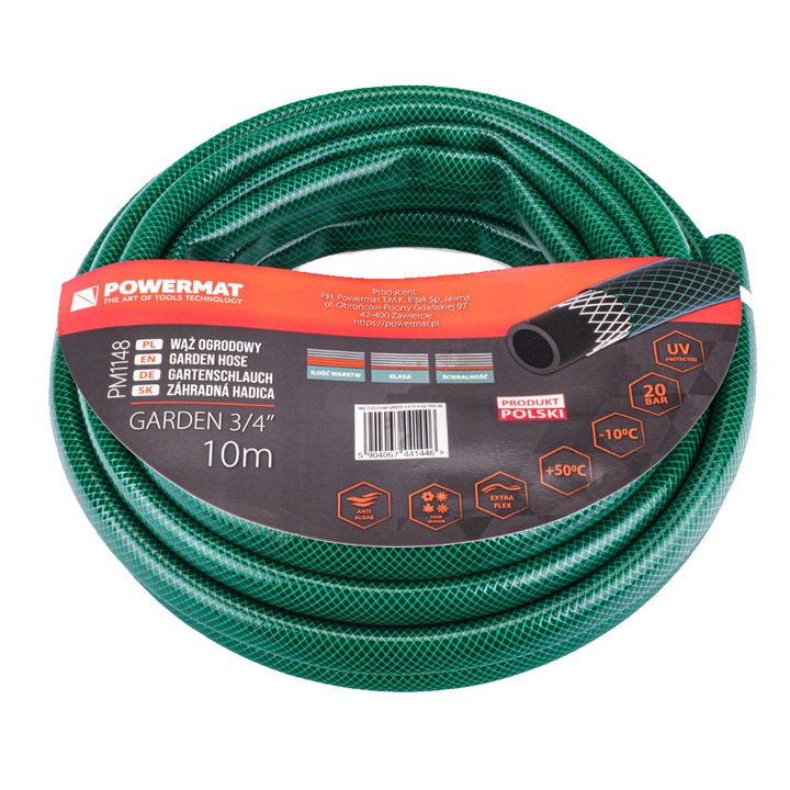 Kerti tömlő 3/4" 8 bar 10 méter, Powermat