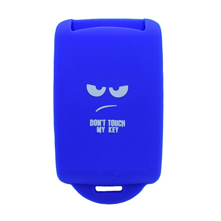 Husa cheie keyless Renault/Dacia, model "Don't touch my key", albastru inchis