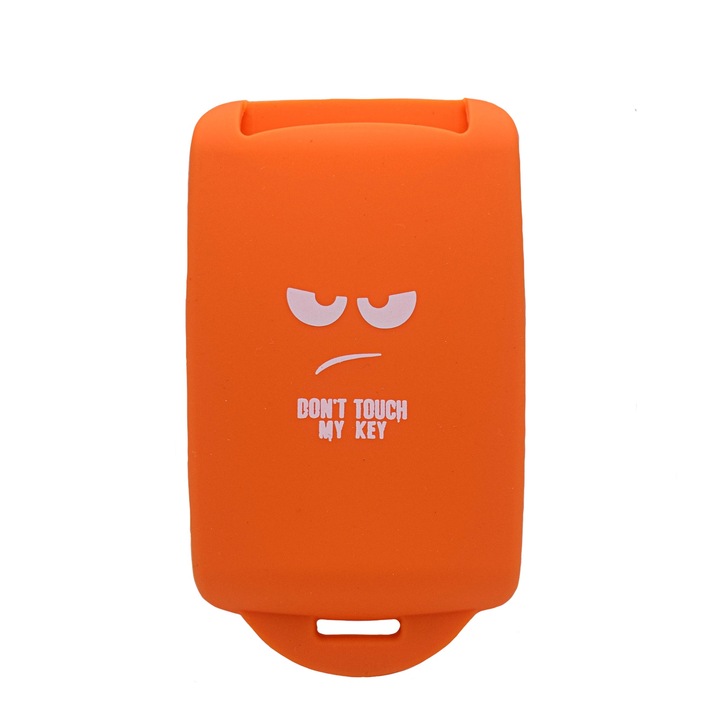 Husa cheie keyless Renault/Dacia, model "Don't touch my key", portocaliu