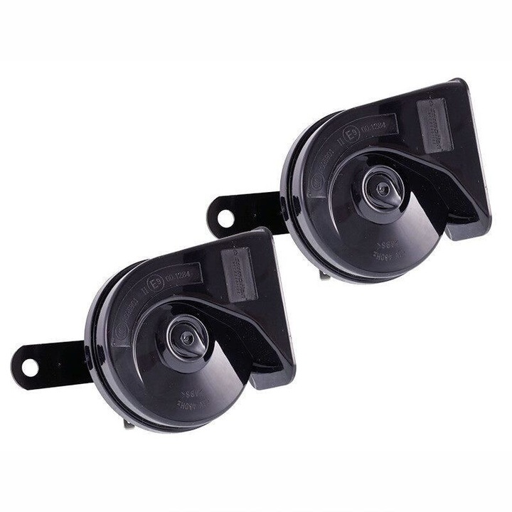 Комплект от 2 клаксона 12V тип охлюв 85мм 118dB 2 тона 58600 Carmotion