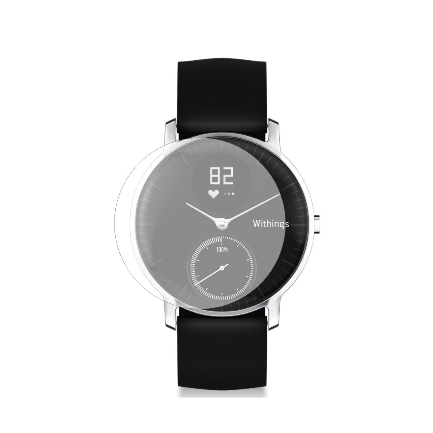 Set 2 Folii Protectie Ecran, Acoperire Totala, Adezive si Foarte Flexibile, Invisible Skinz Ultra-Clear AutoRegeneranta pentru Withings Steel HR