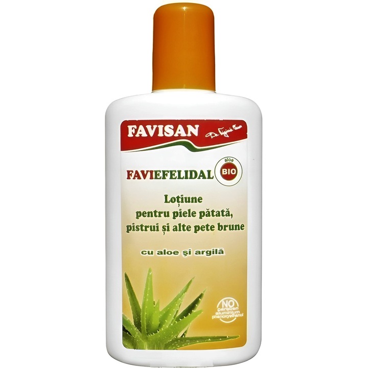 FaviEfelidal лосион за петна, пигментирана кожа, лунички и други кафяви петна, с Алое и Аргила, 70 мл, Favisan Laboratories