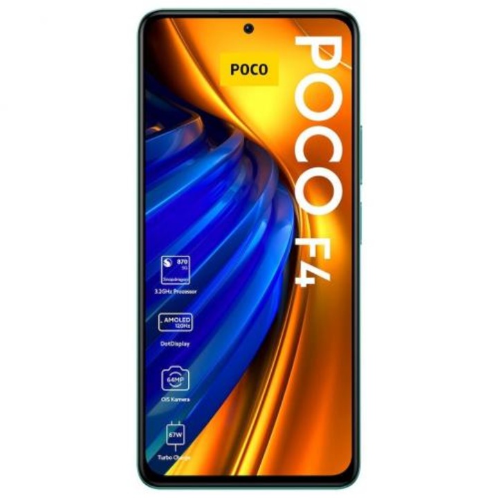 Мобилен телефон Xiaomi Poco F4, Dual SIM, 128GB, 6GB RAM, 5G, Зелен