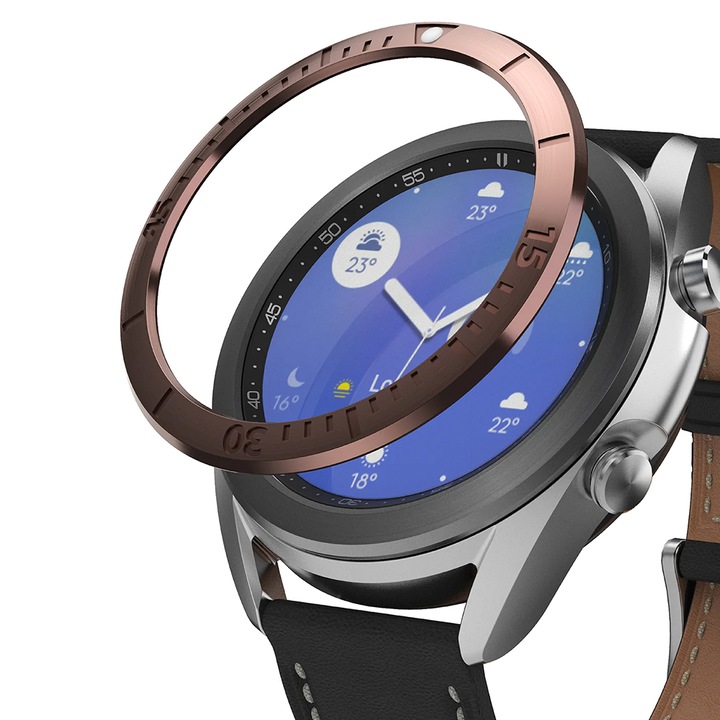 Keret Samsung Galaxy Watch 3 41 mm-es, Bezel Styling, F842, rózsaarany