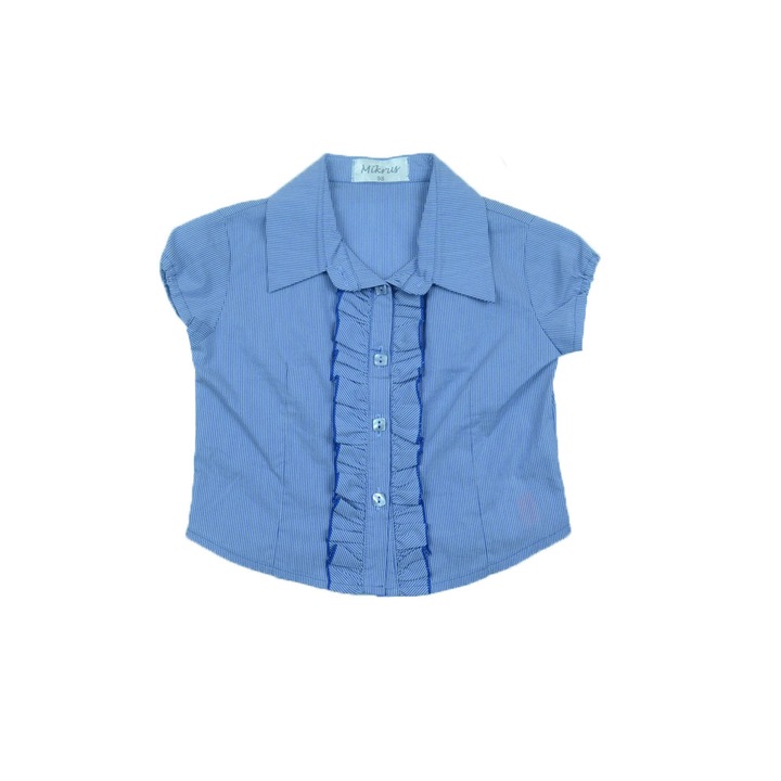 Camasa cu maneca scurta pentru fete Mikrus MKF-001-104, Albastru 18370