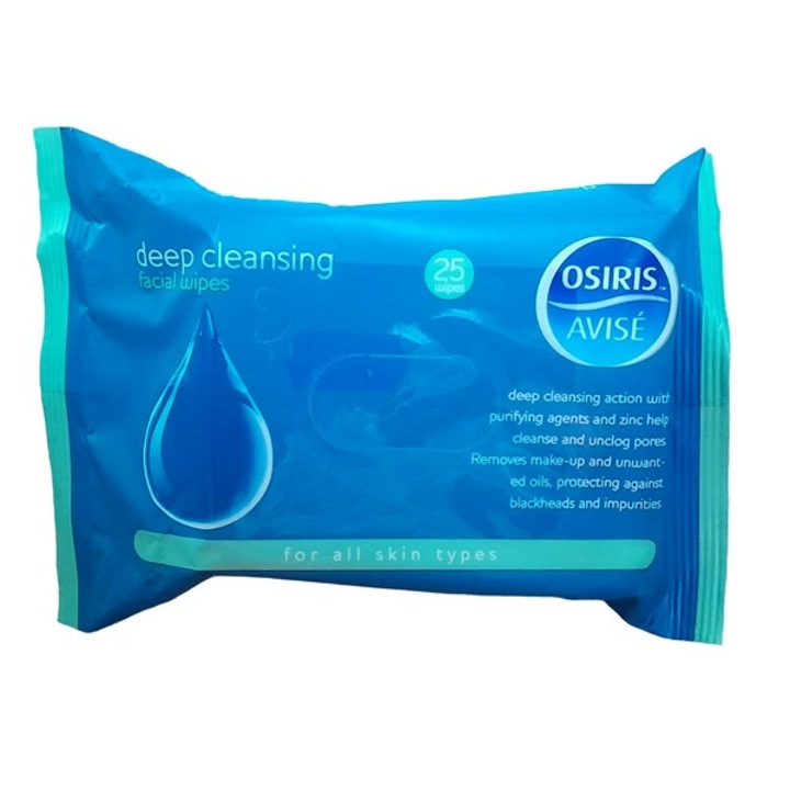 Servetele demachiante Osiris Deep Cleansing pentru toate tipurile de ten, 25 bucati