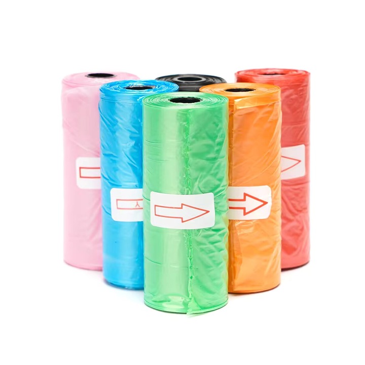 Pungi pentru Caini Pisci Igienice Deseuri 90 BUC, 6 Role, 15 Buc/Rola, Multicolor