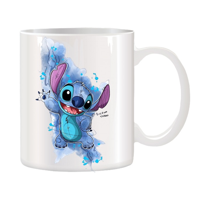 Персонализирана керамична чаша Stitch (Lilo and Stitch) Disney Series, Stickers Factory, 330 ml