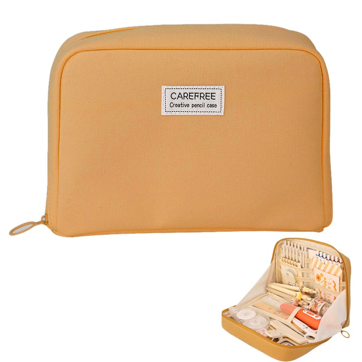 Penar multifunctional, 8 compartimente, canvas, inchidere cu fermoar