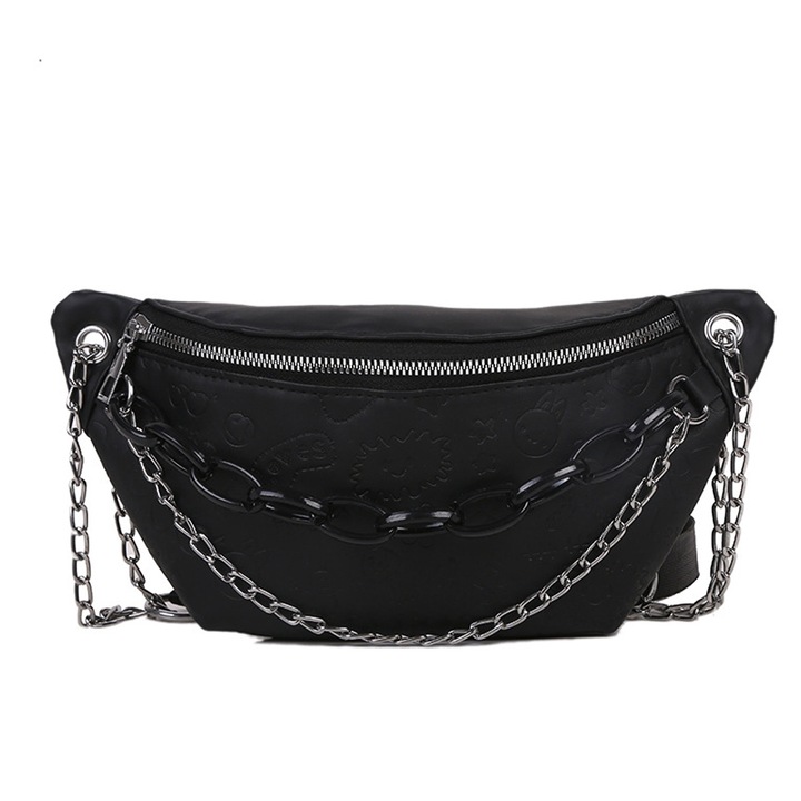 GelldG crossbody táska, poliuretán, fekete