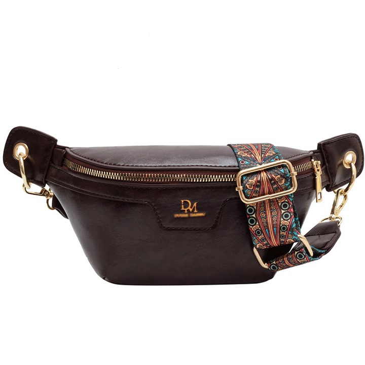 Női crossbody táska QttvbTna, ökológiai bőr, barna