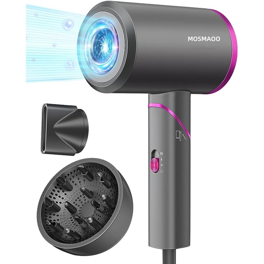 Professzionális hajszárító, MOSMAOO®, 1800 W teljesítmény, Ion ápoló ...