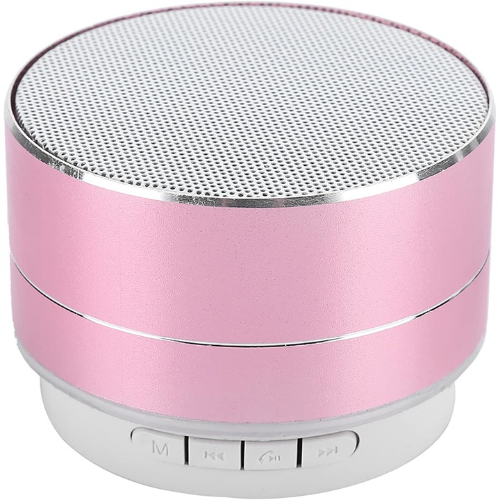 Difuzor Bluetooth portabil din metal, Roffie, roz