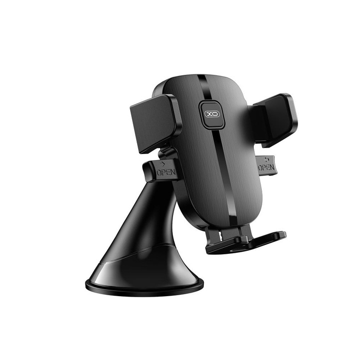 Suport telefon auto XO Car Mount, Ventuza Mandrina dubla C117, cu vid, negru