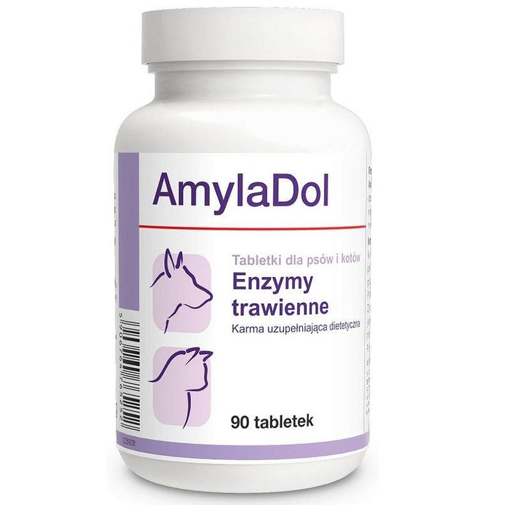 Supliment alimentar pentru caini/pisici, Dolfos Amyladol, Enzime digestive, 90 tab