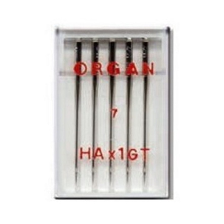 Set 5 ace pentru matase Organ HAx1GT Silk cu finete 55, masinile de cusut casnice sistem ac 130/705H