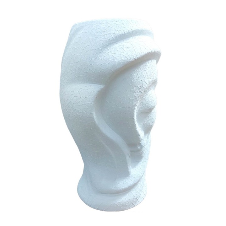 Vaza decorativa, Chip de femeie, Vintage Alb, 33 cm, 356311DV