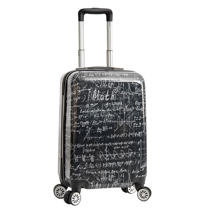 Куфар Madisson SW36820, за ръчен багаж, Поликарбонат, с 4 колела, 55 cm, Черен