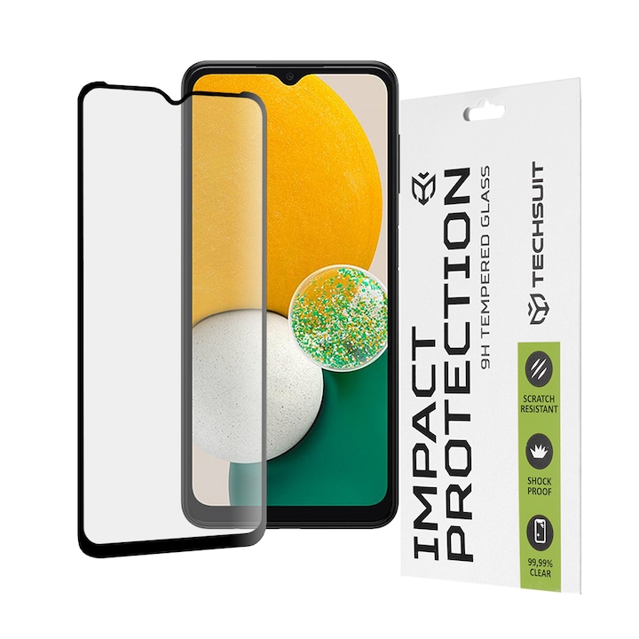 Üvegvédő Samsung Galaxy A13 5G / A04s / A04 - Techsuit teljes burkolat / teljes ragasztó - fekete