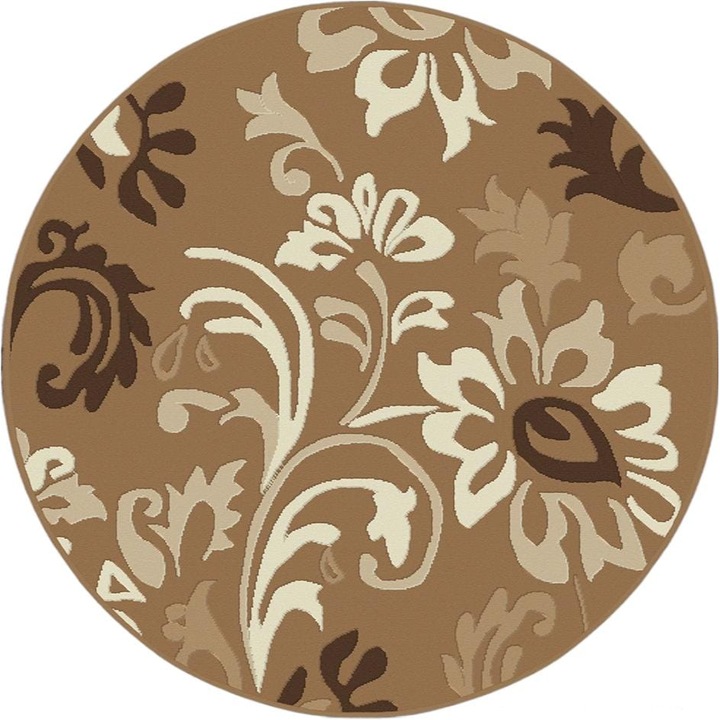 Covor Florence, Floral, Gold, Rotund, 180cm x 180cm, 701032/50955