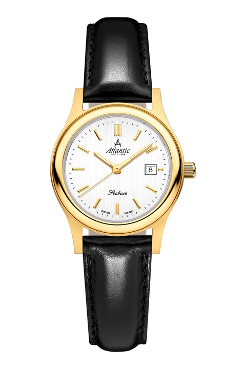 Atlantic, Karóra bőrszíjjal, Fekete