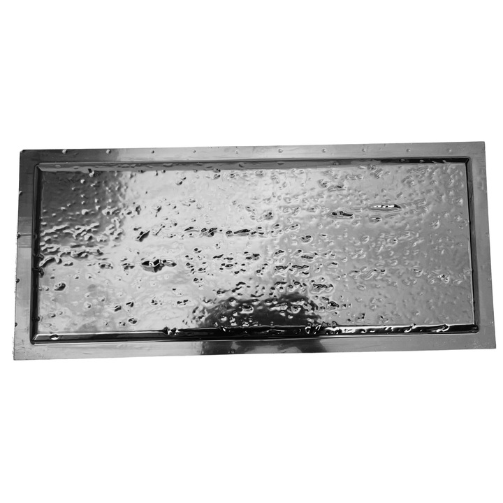 Matrita piatra decorativa travertin, model v3 cu margine tesita, plastic ABS, negru, 50x20cm