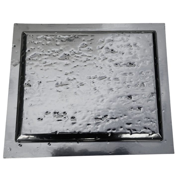 Matrita piatra decorativa travertin, model v3 mic cu margine tesita, plastic ABS, negru, 25x20cm