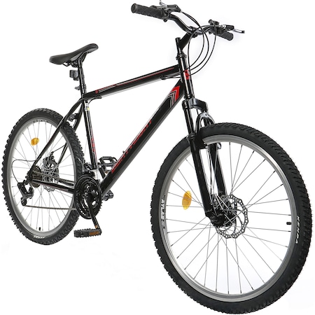 Bicicleta MTB 26 EightyEight, marime cadru L, negru-rosu